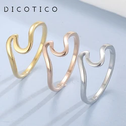 New Stainless Steel Knuckle Rings For Women Men Gold Silver Color Wavy Irregular Shape Rings Aillons Mujer Wedding Bands Jewelry