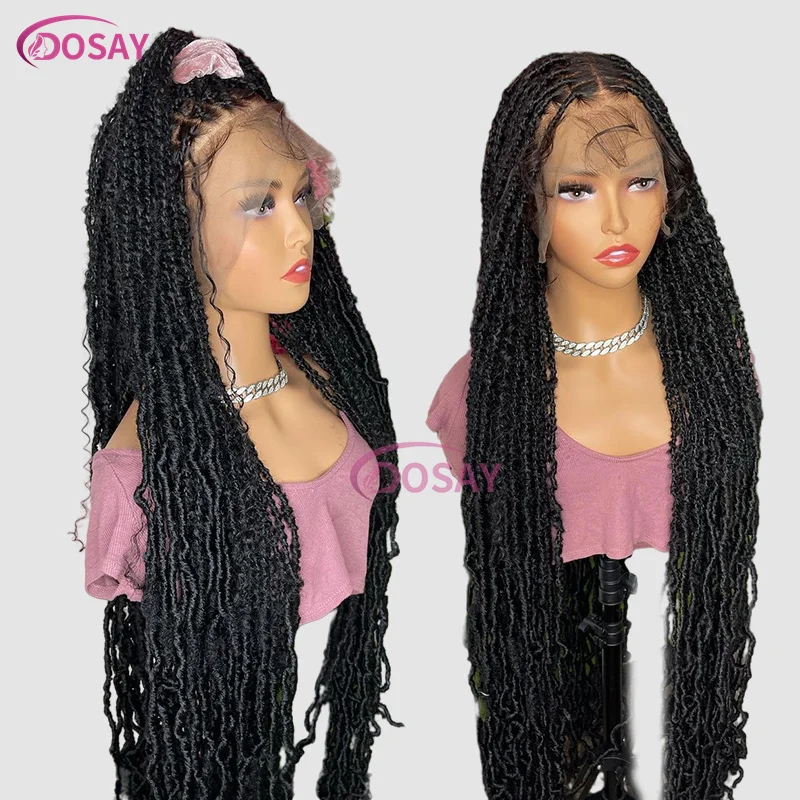 

Butterfly Locs Braided Wigs Synthetic 360 Full Lace Front Wigs for Black Women 40 Inch Long Passion Twist Box Braided Lace Wig