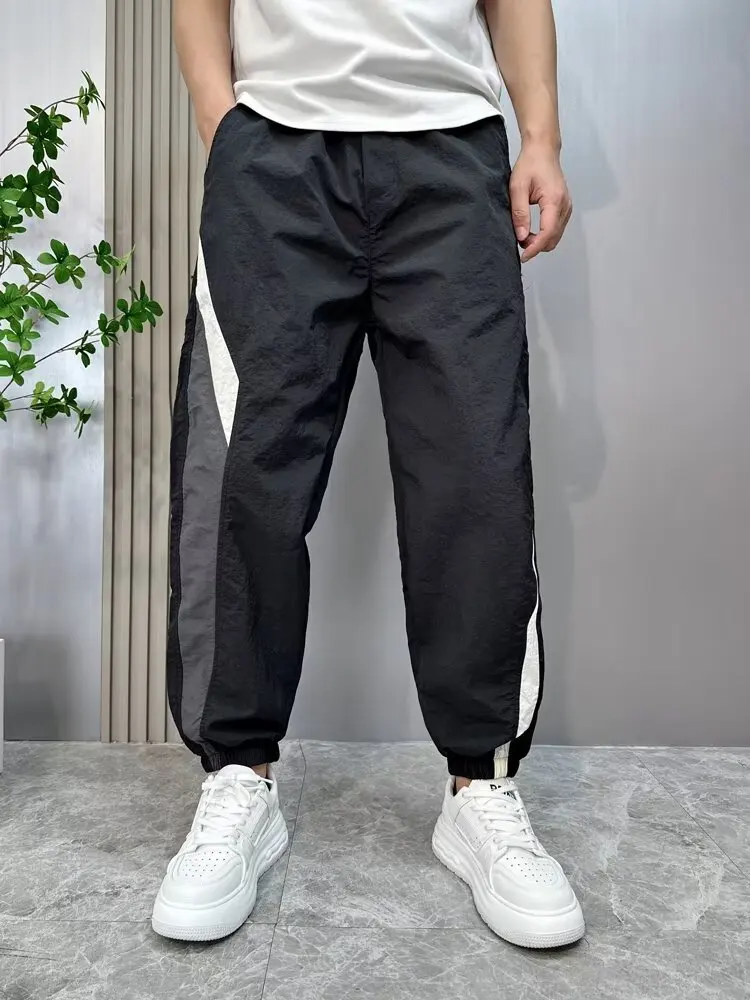 Men's Trousers Jogger Man Running Mens Pants Jogging Men's Summer Clothes Sport Korean Popular Clothes Ice Silk Pants Gym Cargo