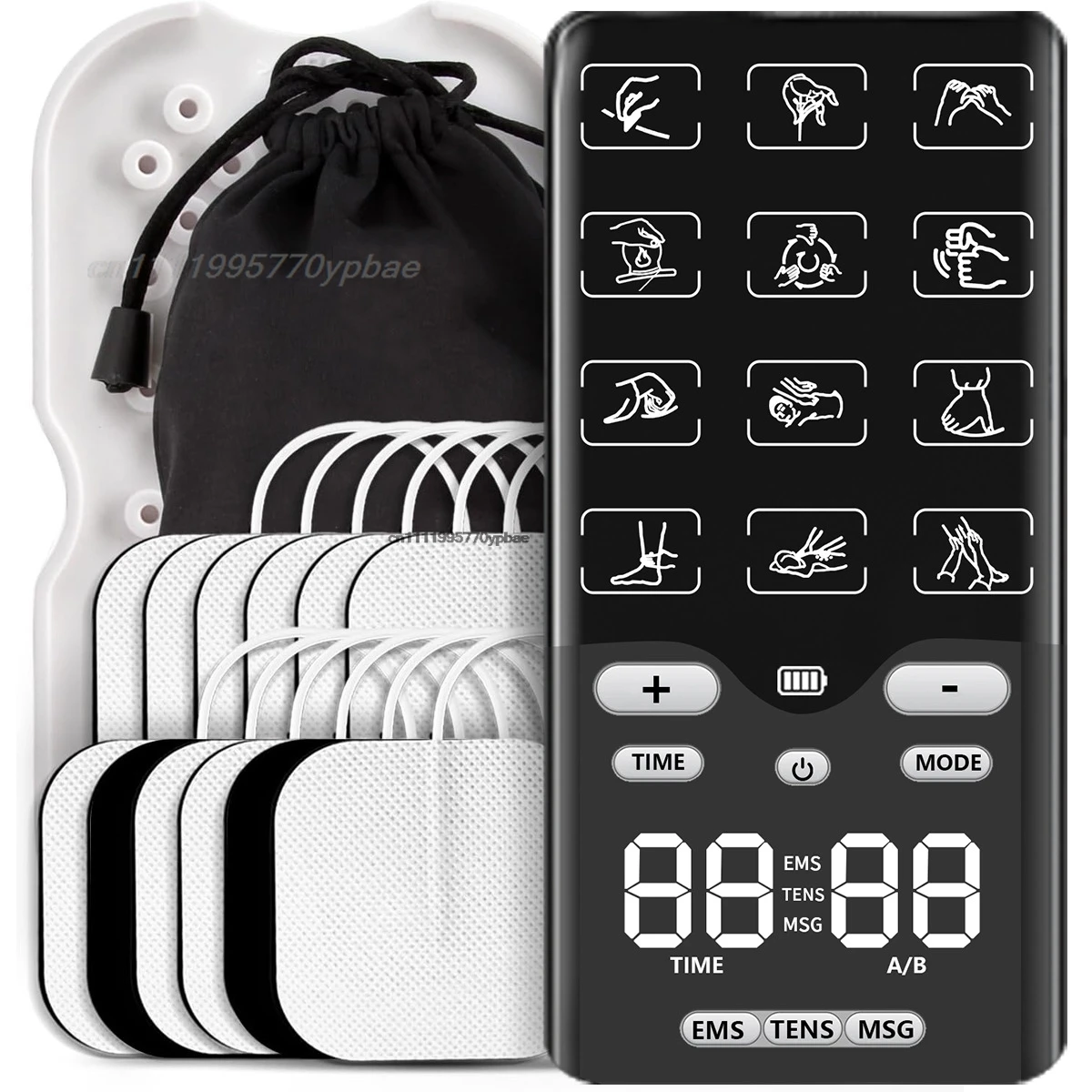 EMS TENS Massager - 12 Modes Electric Muscle Stimulator Back Relaxation Body Shaping Machine Portable Home Fitness Care Tool