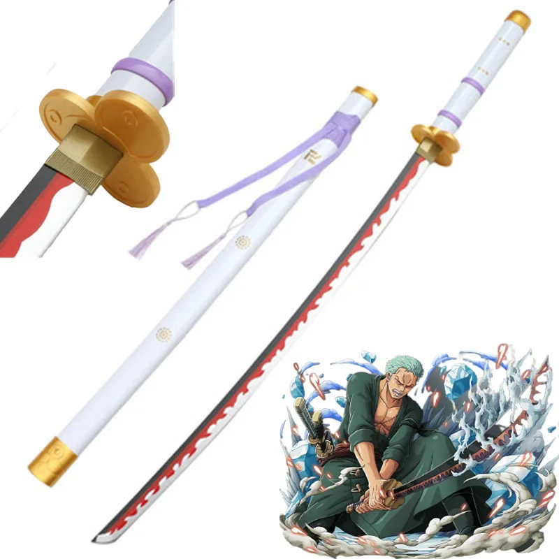 Roronoa Zoro 104cm Role Play Newest Katana Model White/Black Yama Demon Cosplay Enma Sauron Weapon Wood Sword Prop