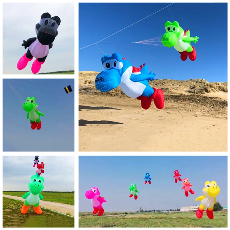 Free shipping 3m Dragon Kite Pendant Nylon kites Soft kites flying Inflatable Show Kite Line Laundry Outdoor Fun Toys for adults