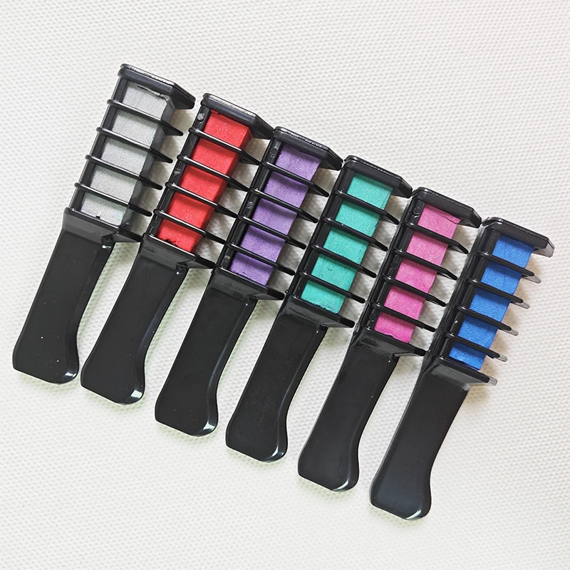 Neues ungiftiges Einweg-Mini-Haarfärbemittel-Kamm-Make-up-Tool leicht zu reinigen Körper kunst Make-up 6-Farben-Set lässig Party Cosplay