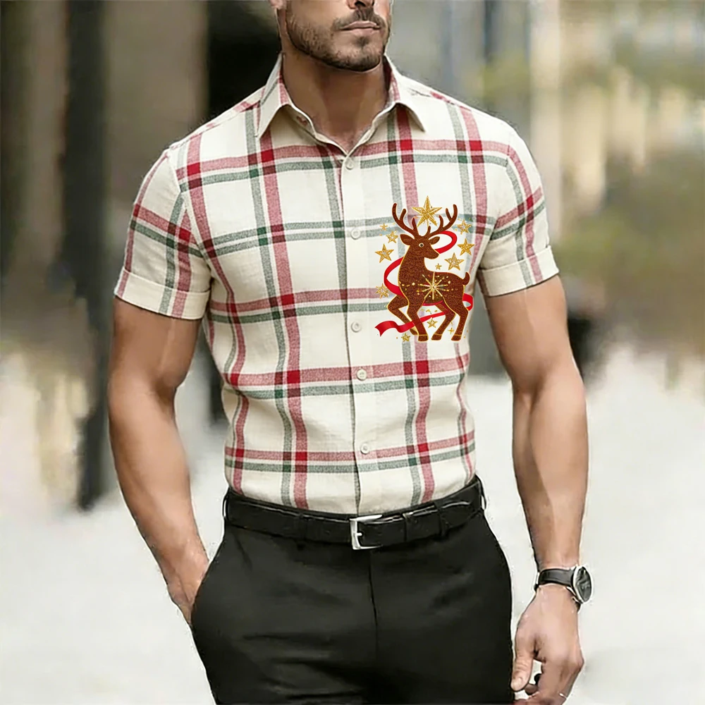 

Мужская новая льняная рубашка с короткими рукавами в подарочной коробке с 3D принтом, гавайская повседневная рубашка, уличная праздничная одежда для мужчин для вас