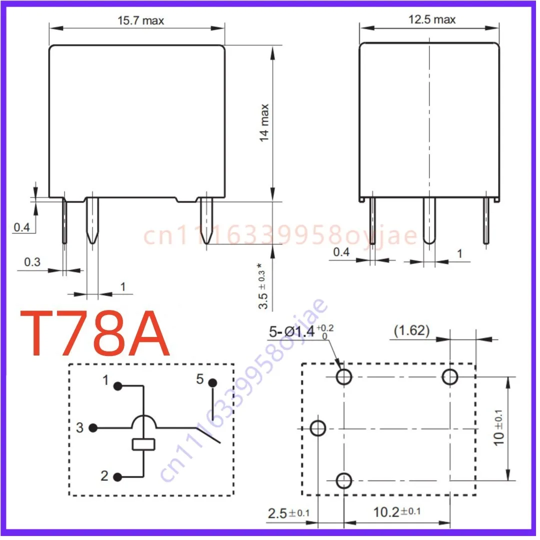 10PCS Premium for 4181 DC12V T78A-12V 4-Pin 20A Relay