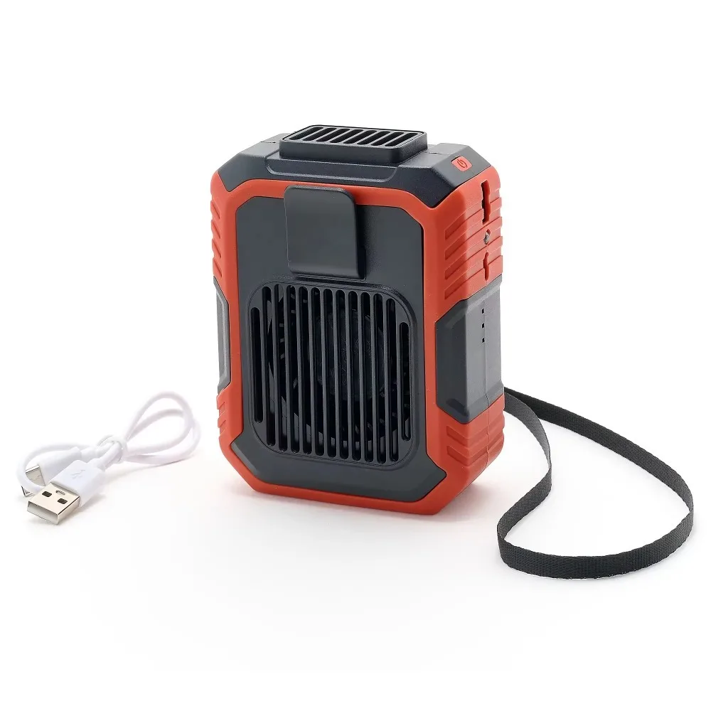 Portable mini plastic battery powered three-speed hands-free waist neck fan 4000mAh battery low noise 35-39dB suitable