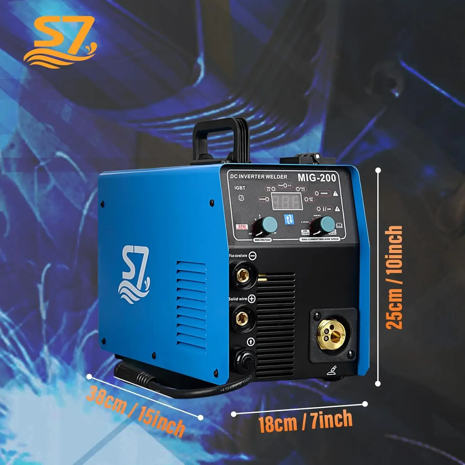 Usa S7 200amp Mig Lasser-4 In 1 Multiproces Lasmachine Voor Gas/Gasloos Lassen, Lift Tig, Dubbele Spanning 110V/220V