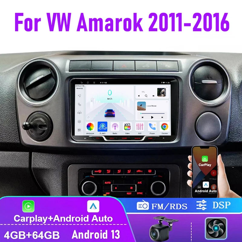 

9'' for VW Amarok 2011-2016 Wireless Carplay Android Car Radio FM AM Head Unit Car Multimedia Player GPS WIFI