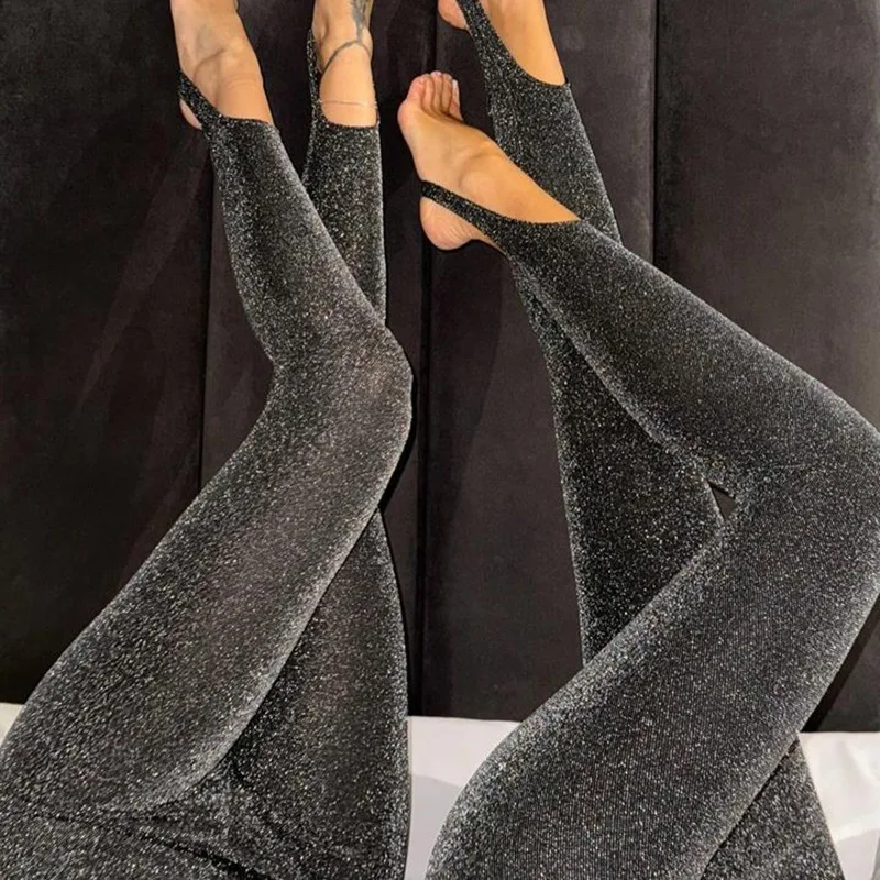 Women New Design Bright Silk Stepping Pantyhose Heels Style Mesh Leggings High Stretch Outer Tight Pants Sexy Perspective Casual