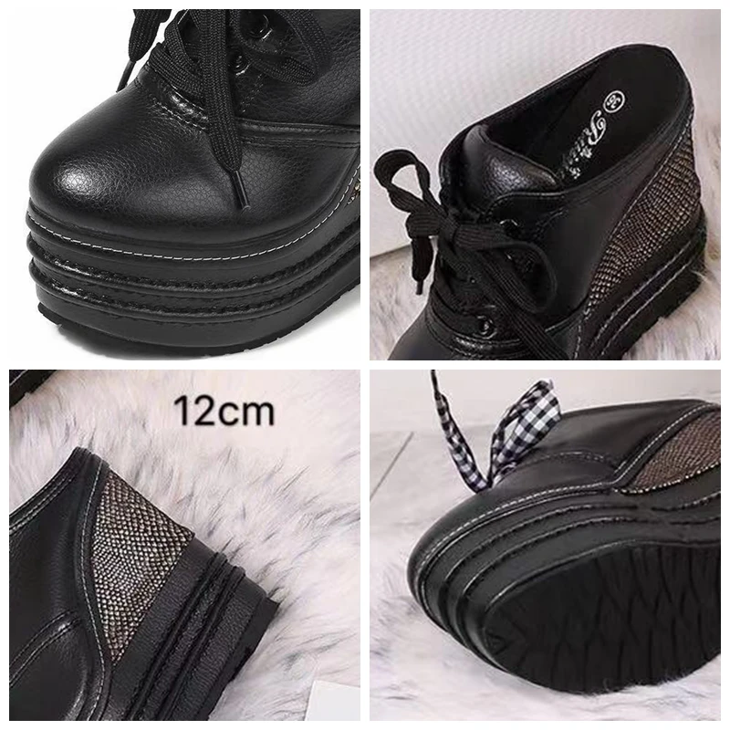 Fujin 15cm 12cm Microfiber Platform Wedge Slippers Sneaker Women Shoes Super Heel Women Ankle Boots Summer Autumn Designer Boots