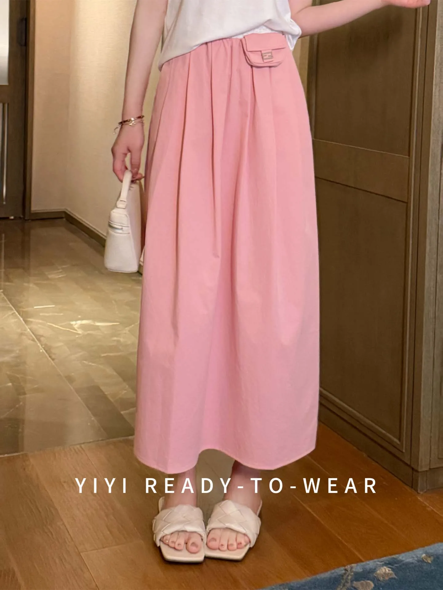 

High Waist A-Line Skirt Pure Cotton Lace Women's Summer Fashion Korean Style Half Body Skirt Elegant Ladylike Design