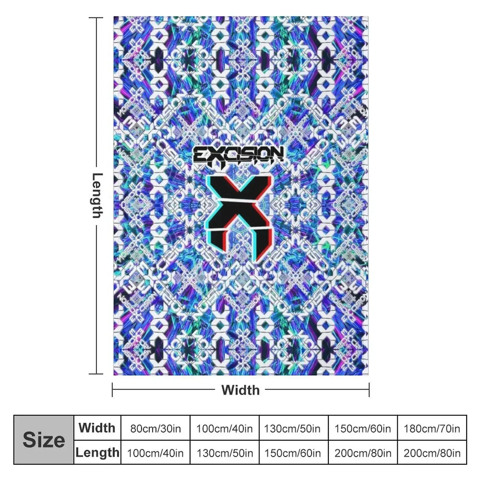 Copy of Excision Bass Rave Music Festival Design for Mens Womens Unisex Throw Blanket Hairys Decorative Beds Blankets