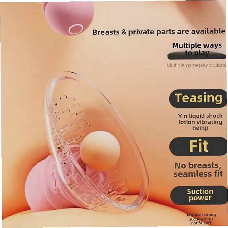 Smart APP Remote Chest Stimulator Dual Stimulation Nipple Suck & Continuous Licking Vibration Rechargeable Silicone Female view 2