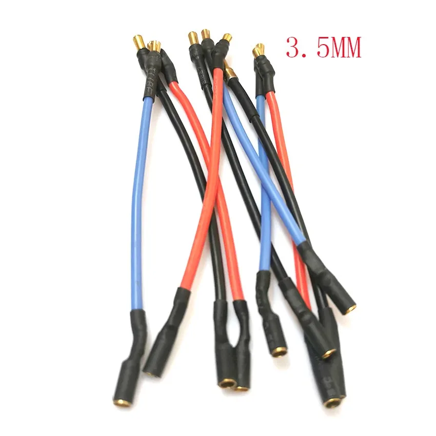 1-10pcs Amass 3.5mm Banana Connector 16AWG Silicone Extension Wire 100mm 250mm for RC Drone Motor ESC DIY Parts