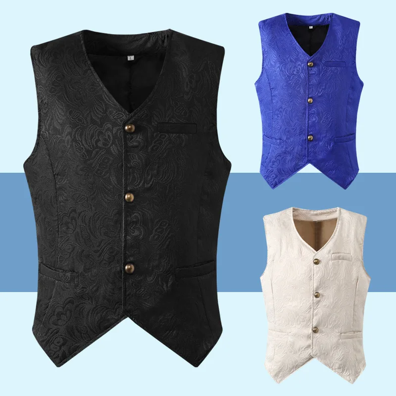 

Мужской средневековый костюм, жилет на Хэллоуин, наряд в стиле ретро, одежда для выступлений на сцене, этнический модный мужской гардероб