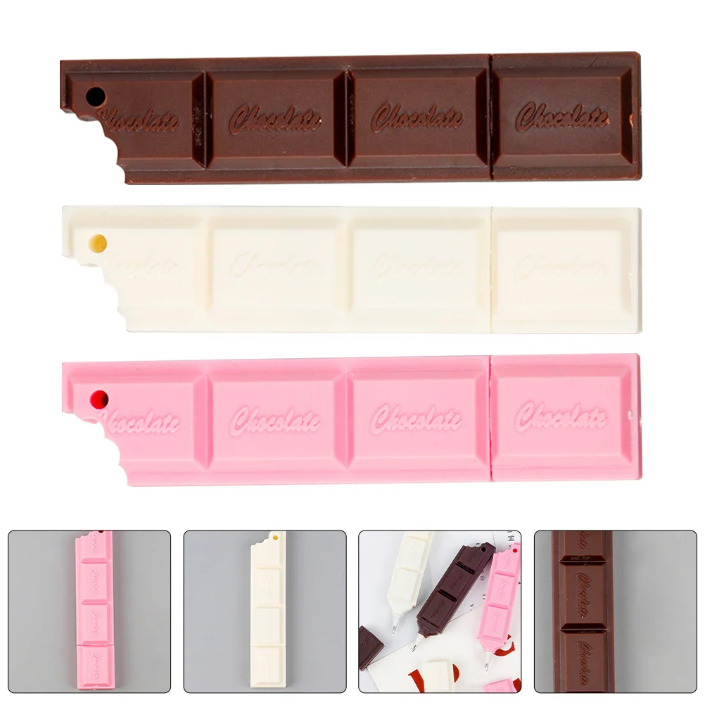 

3 Pcs Chocolate Ballpoint Pen Desk Supplies for Women Office Aesthetic Cute Stationary
