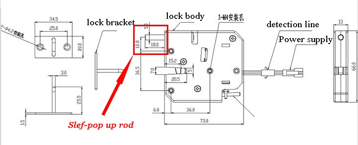 Imagem -04 - Bloqueio Eletromagnético para Máquina de Venda Automática Mini Fechadura da Porta do Armário Bloqueio de Controle Elétrico Trava Magnética dc 12v