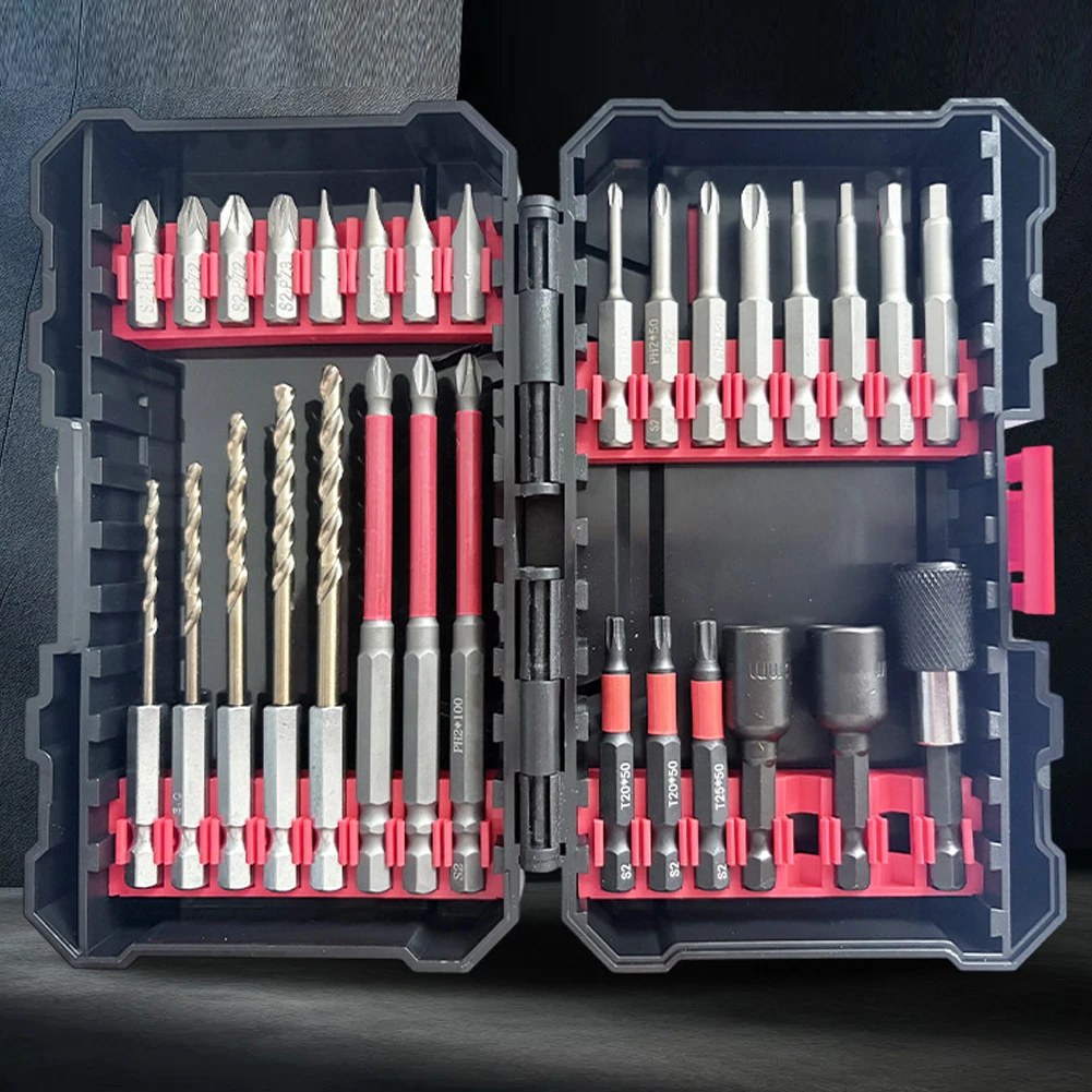 30-Piece Steel Screwdriver Bit Set Magnetic Bit Heads With Storage Box For Workshop Equipment Repairs