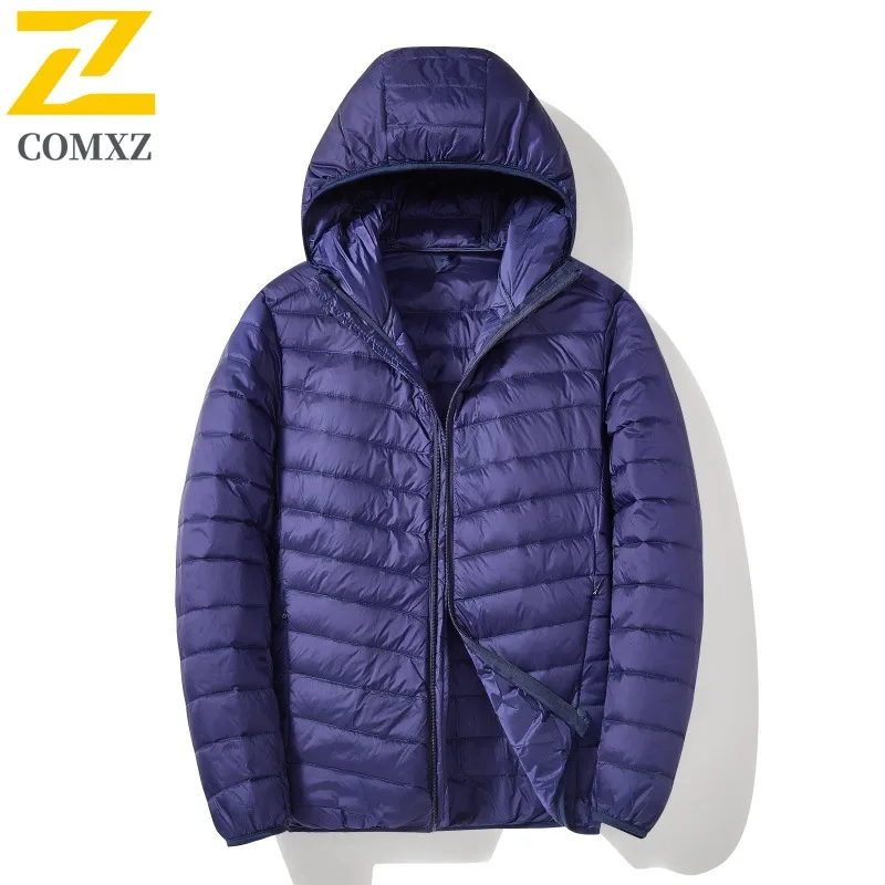 COMXZ Comfortable Versatile Down Jacket Fashion Minimalist Unisex Same Hooded Cold Winter Thermal Portable White Duck Down Parka