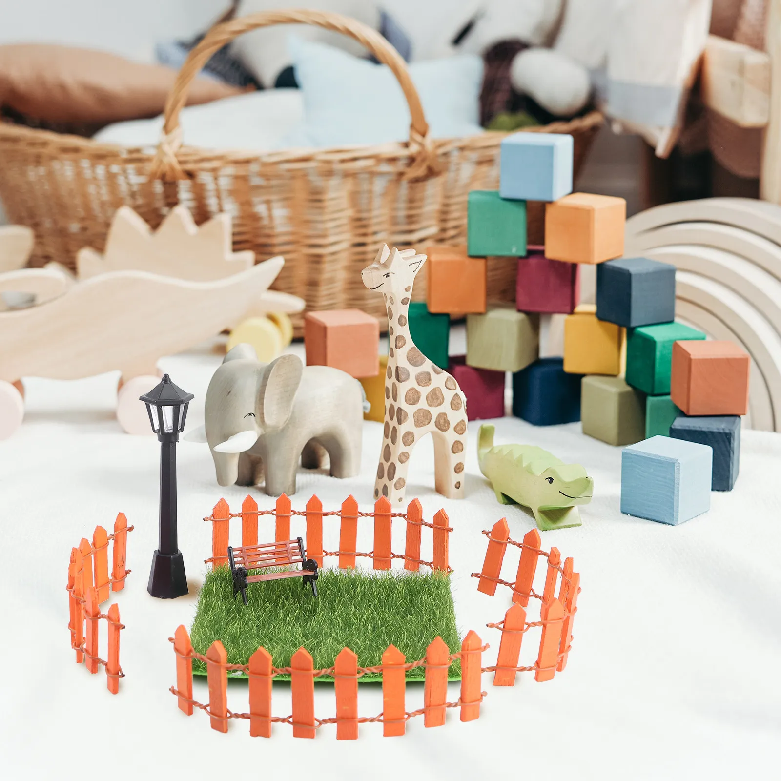 

7Pcs Chair Lawn Streetlamp Small Garden Landscaping Decoration Micro Landscape Gardening Accessories