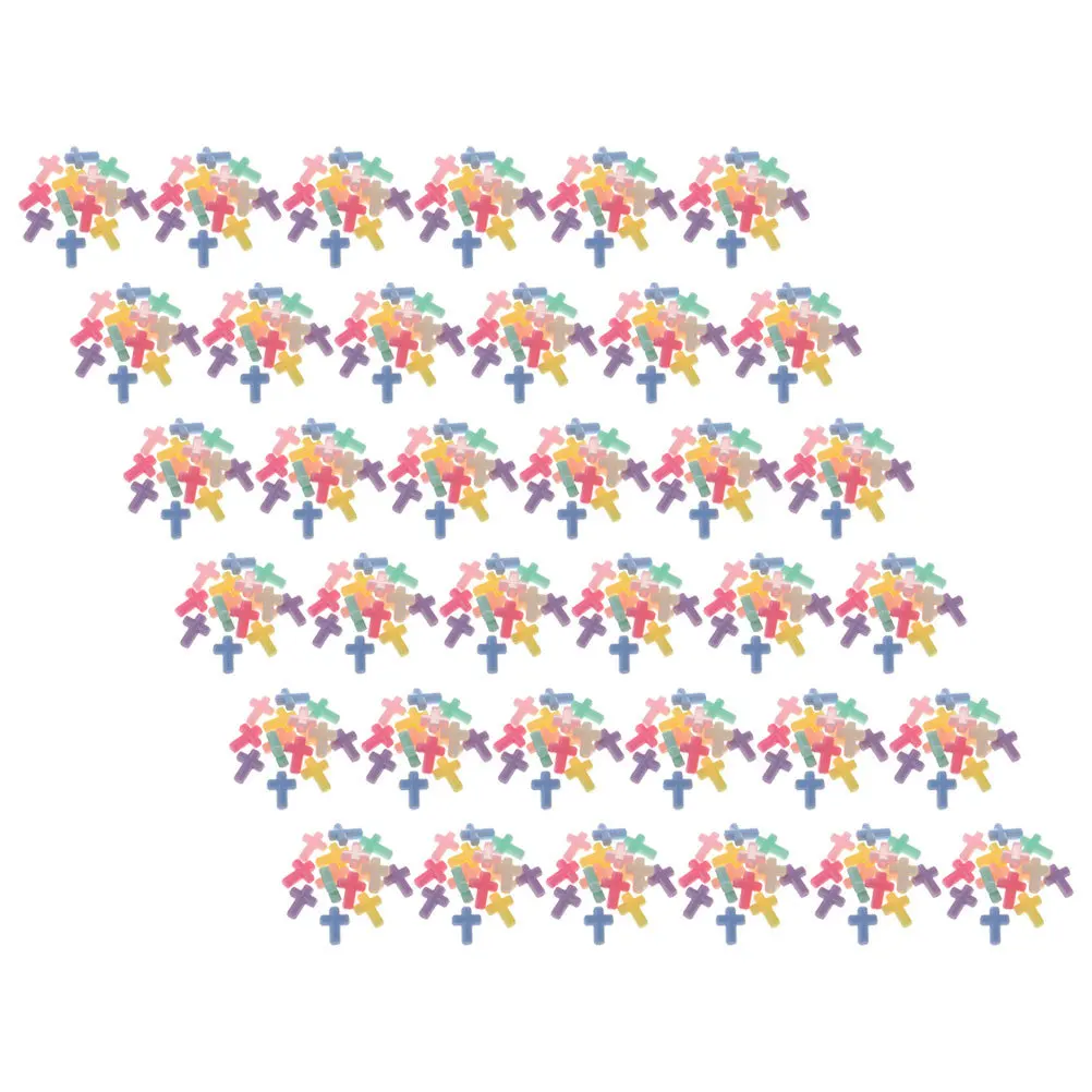 500Pcs Acrylic Cross Beads Plastic DIY Jewelry Making Beads Craft Spacer for Bracelets Necklaces Multi-Purpose Cross Loose Bead