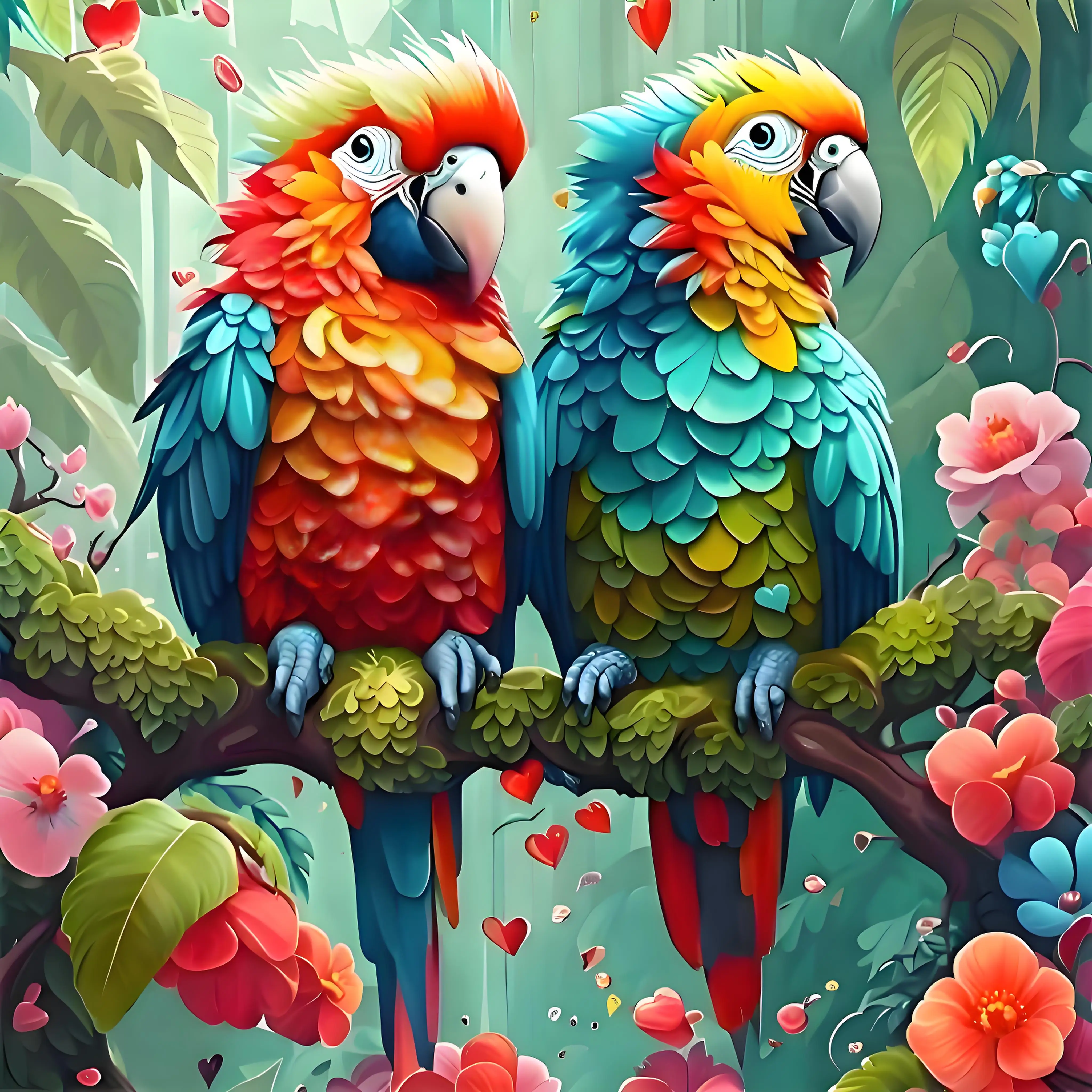 GATYZTORY 5D DIY Diamond Painting Parrot Full Square Round Mosaic Flower Animal Decorative Paintings New Arrivals