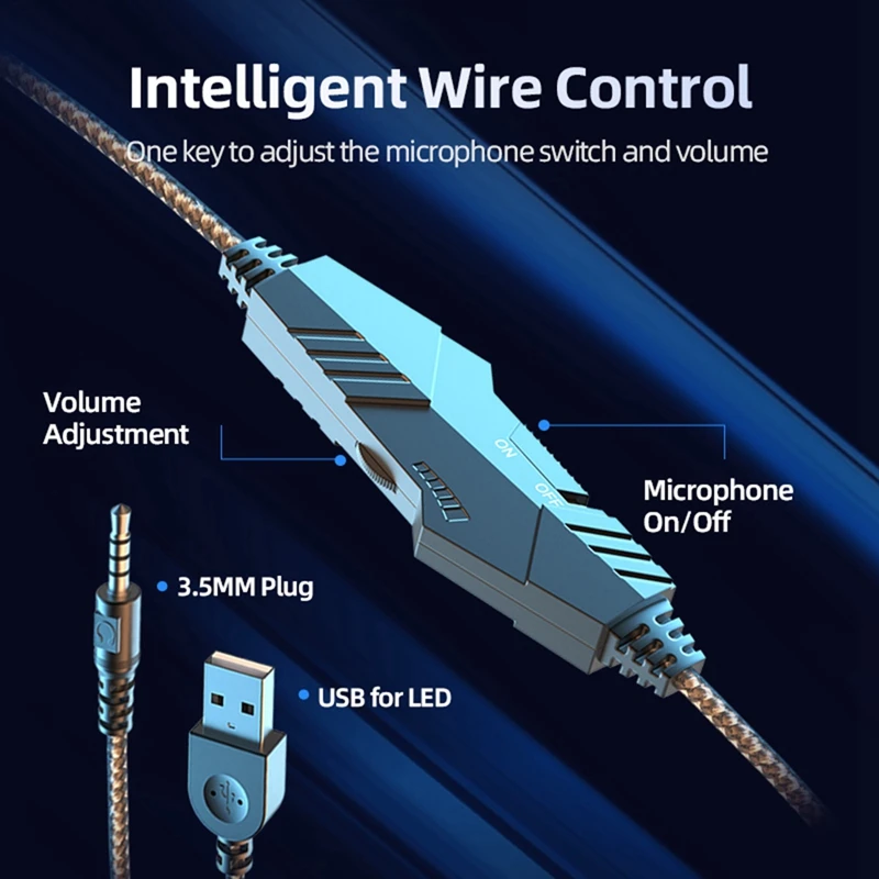 Проводная игровая гарнитура с микрофоном для PS4 PS5 Switch, наушники для ПК, компьютера, ноутбука