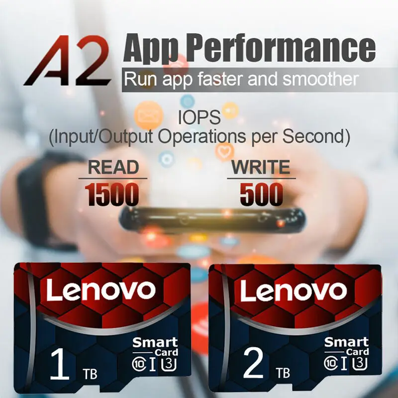 بطاقة ذاكرة Lenovo 2TB Micro TF SD 512GB 256GB SD بطاقة ذاكرة SD 1 تيرا بايت عالية السرعة Cartao De Memoria 128GB لتخزين الملفات وكاميرا الهاتف MP3