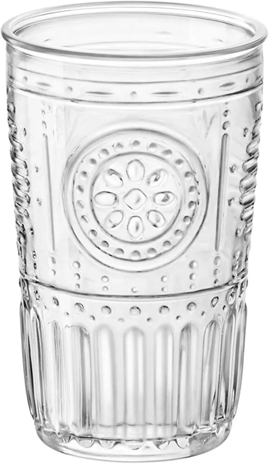 

Romantic Set Of 6 Cooler Glasses, 16 Oz. Clear Crystal Glass, Made In Italy.