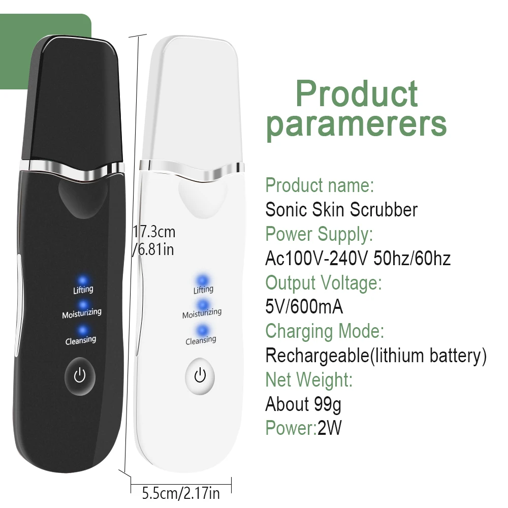 Vibração elétrica ultra sônica rosto espátula ferramenta rosto purificador da pele removedor de cravo facial poros limpador face lifting limpeza profunda