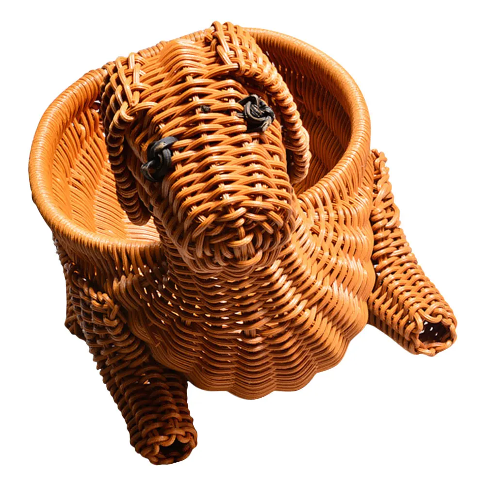 

Simulated Dog Rattan Storage Basket Woven Fruit Bread Snack Decorative Home Kitchen Pantry Storage Solution