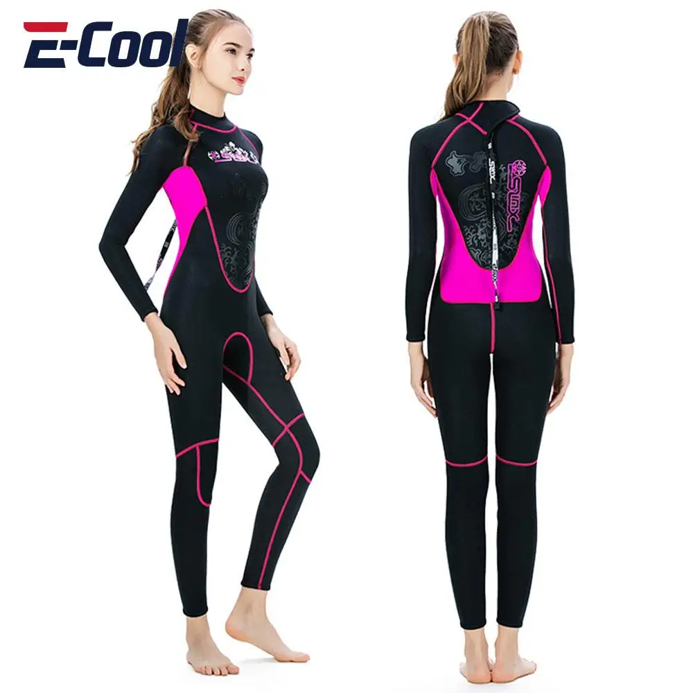 

3mm Neoprene Wetsuit for Women Full Wetsuit Back Zipper Snorkeling Scuba Diving Swimming Kayaking KiteSurfing Fishing