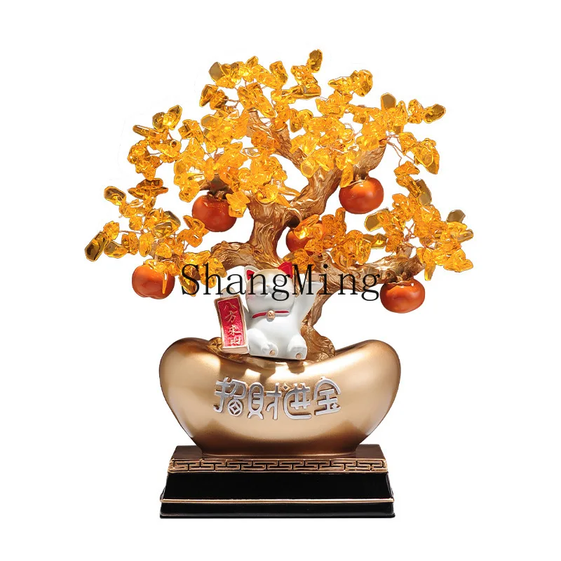 SM الشعور المتقدم شجرة الحظ قطة الحظ الحلي الصينية مكتب الجبهة مكتب خزانة مشروبات الديكور #5