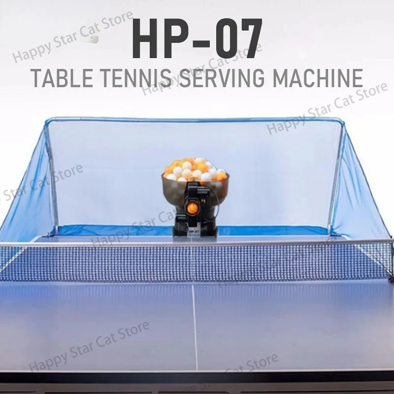 HUIPANG HP-07 Table Tennis Serving Machine Smart Ping Pong Robot Professional Training Tool Dual-Wheel Auto Serve