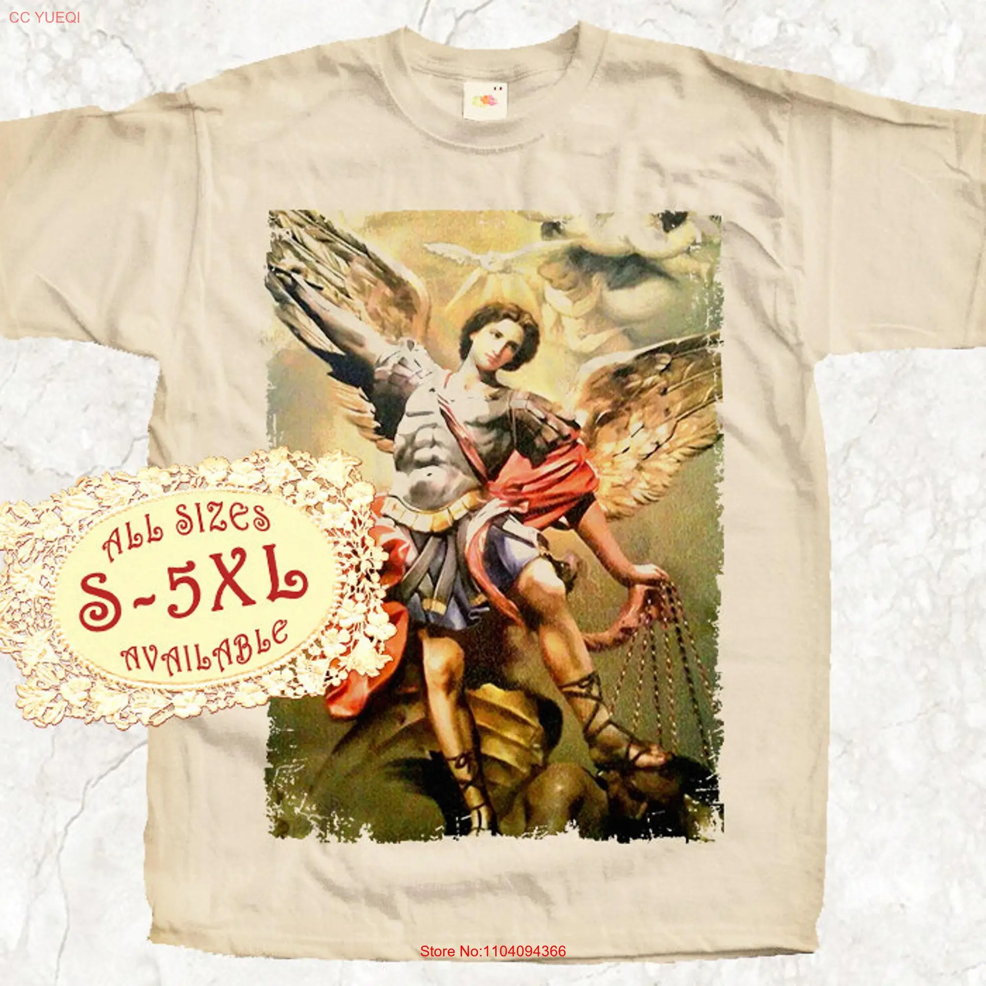 Saint Michael Archangel the Destroy Devil V15 T SHIRT All sizes S 5XL Religious Christian Catholic Natural