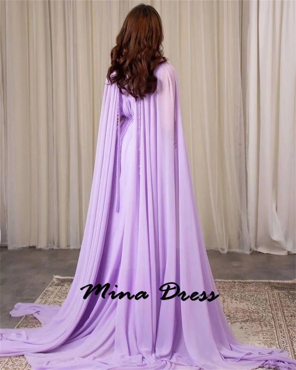 Mina Customized Draped Prom Dress Es Sequined V-neck Royal Engagement Dress Elegant Womens Party Dresses Gala Dresses 2024 Woman