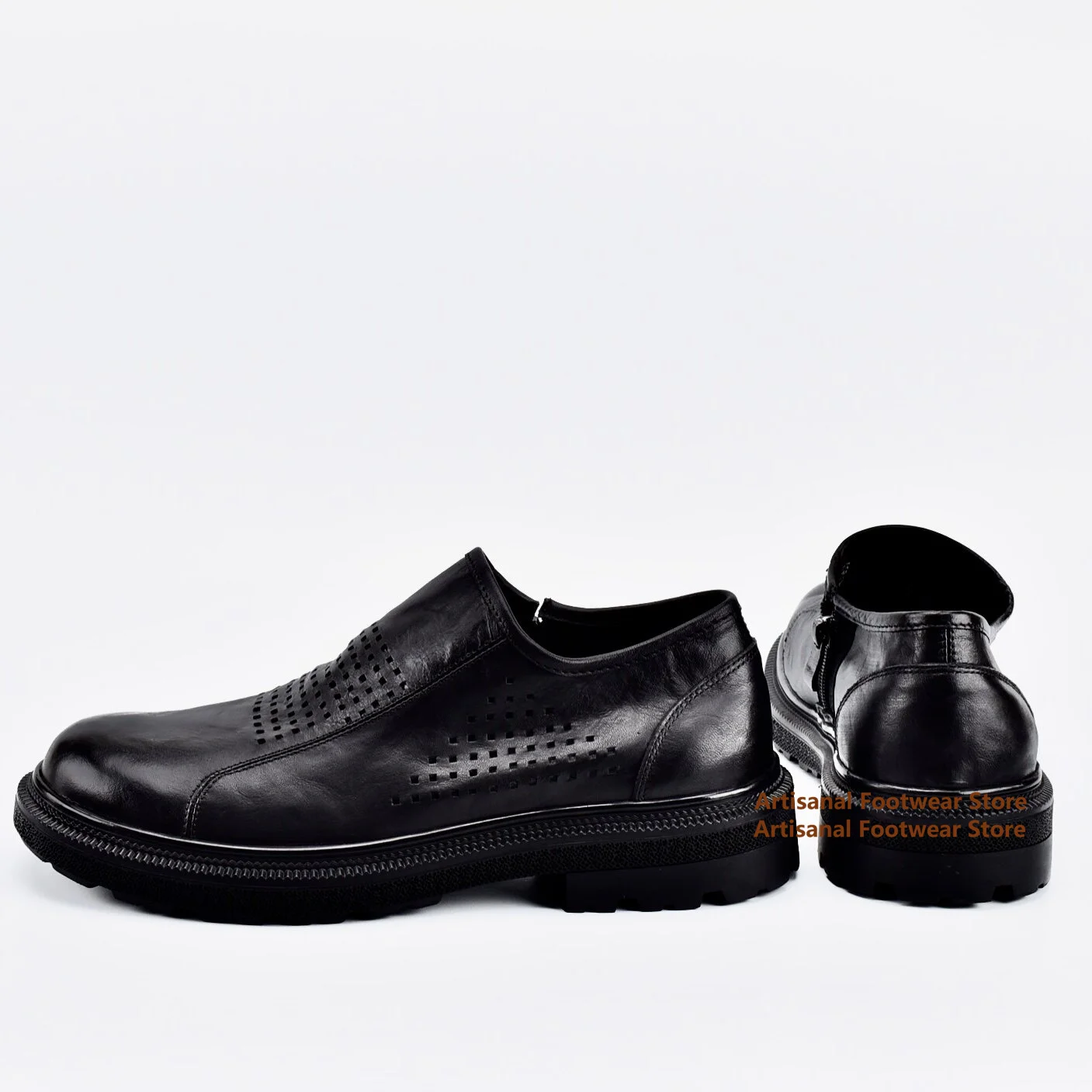 

Hollow Out Leather Shoes Thick Soled Soft Leather Shoes Men's Summer New Breathable Business Casual Shoes Trendy Men's Shoes