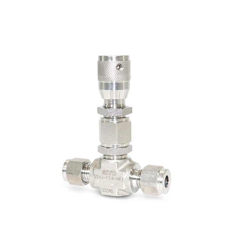 

Micro Flow Control Valve OD1/4 Metering Card Sleeve Fine Adjustment Valve Stainless Steel 316L Metering Valve