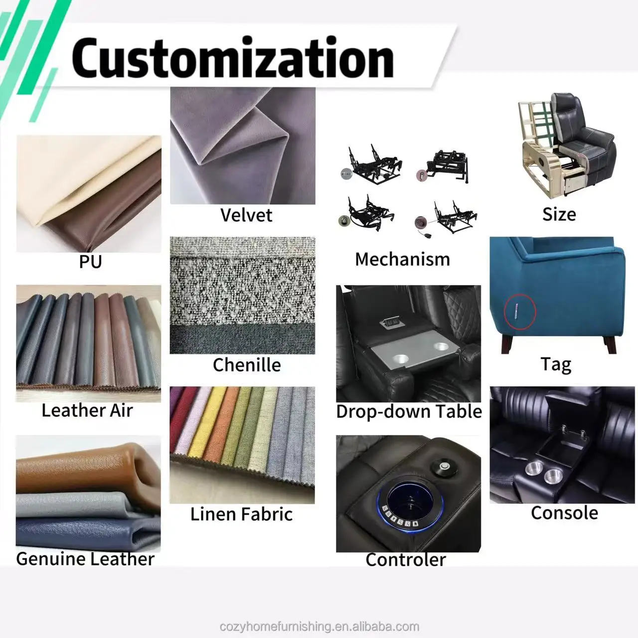 أريكة كرسي بإطار خشبي على الطراز الحديث مع تنجيد من الجلد الطبيعي بلون مخصص لاستخدام غرفة المعيشة لكبار السن #6