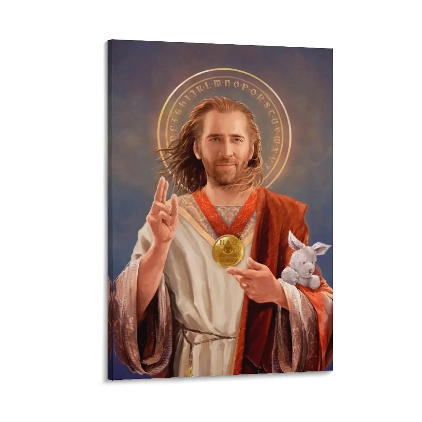 

Nicolas Cage, Saint Nicolas of Cage, Nic Cage Original Religious Painting Canvas Painting photos for living room