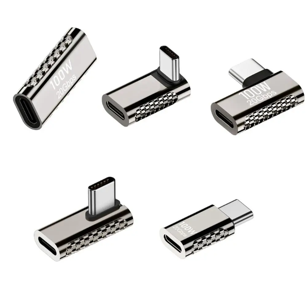 

100W Type C Adapter 20Gbps 90 Degree Elbow USB C Male Transfer Data Transfer Fast Charging Male to Female Converter Laptop