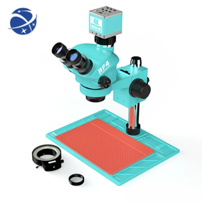 

YYHCRF4 RF7050-PO4-4K 7-50X Trinocular Microscope 4K HD Camera With Alloy Maintenance Pad For Phone PCB Repair Soldering Welding