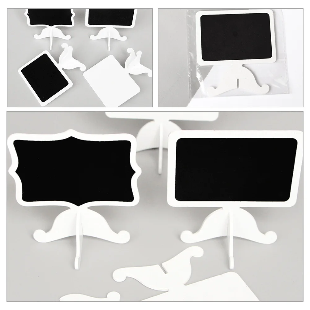 

20Pcs Creative Mini Chalkboard Small Wooden Message Board Tabletop Sign for Party Office Home Display Labels Mini Blackboard
