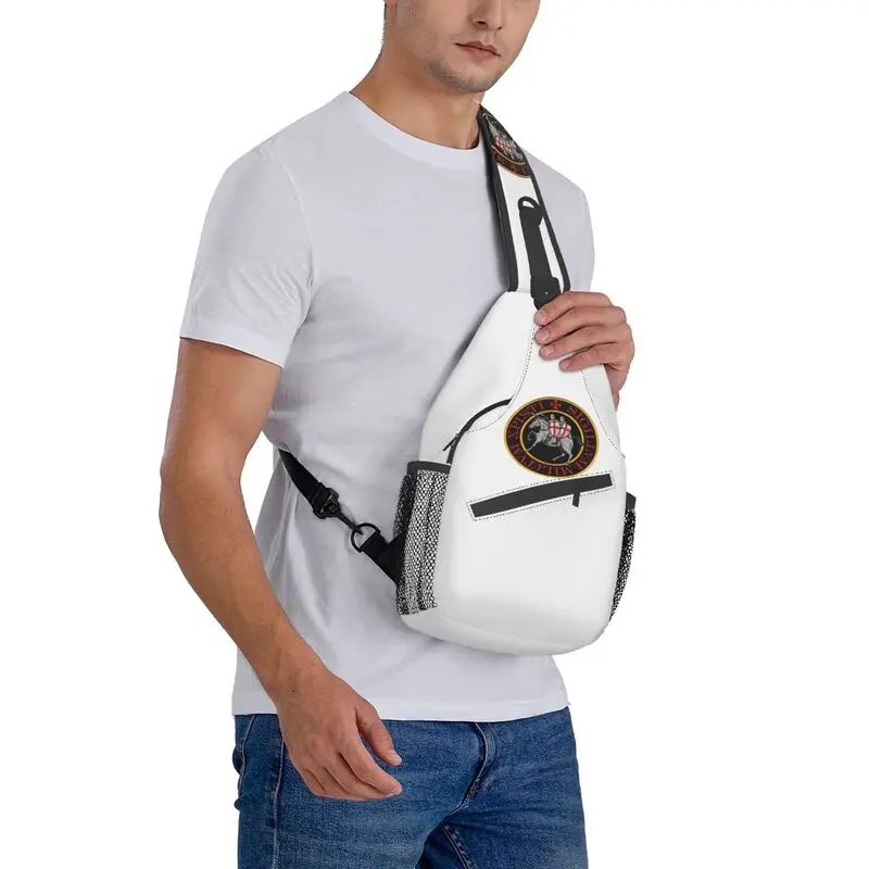 Mochila cruzada de hombro para hombre, bolso de pecho con cabestrillo de los caballeros templarios, mochila de ciclismo