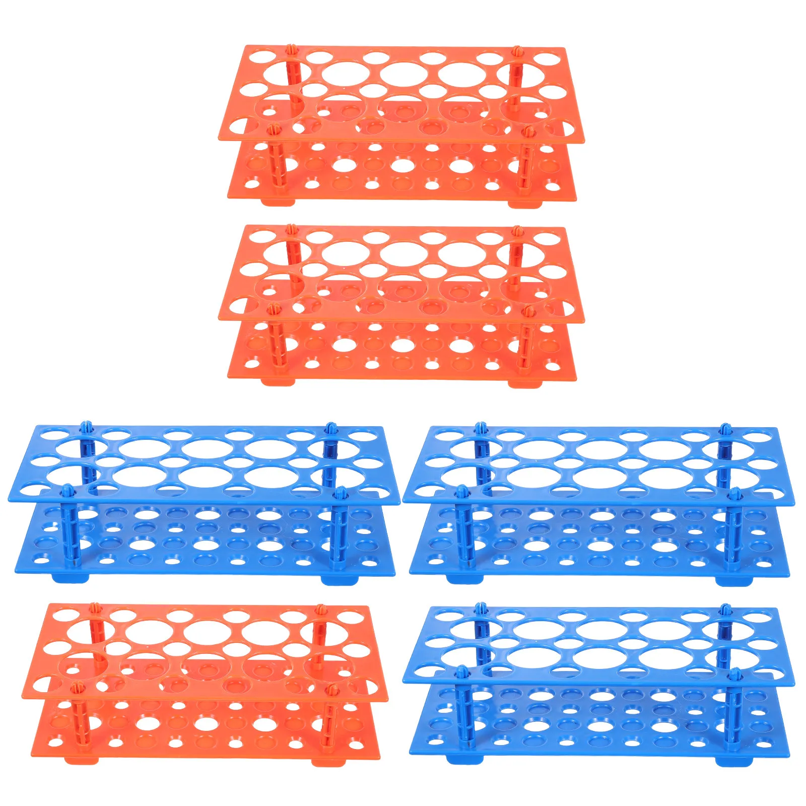 Support de rangement pour tubes à essai de laboratoire, organisateur de tubes à centrifuger en plastique, 28 trous, support de stockage stable pour flacons d'échantillons pour la recherche en laboratoire, 6 pièces