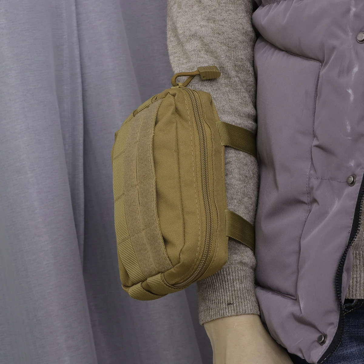 

Waterproof Fanny Pack Belt Pouch Camping Pouches Khaki Nylon Bag Waist
