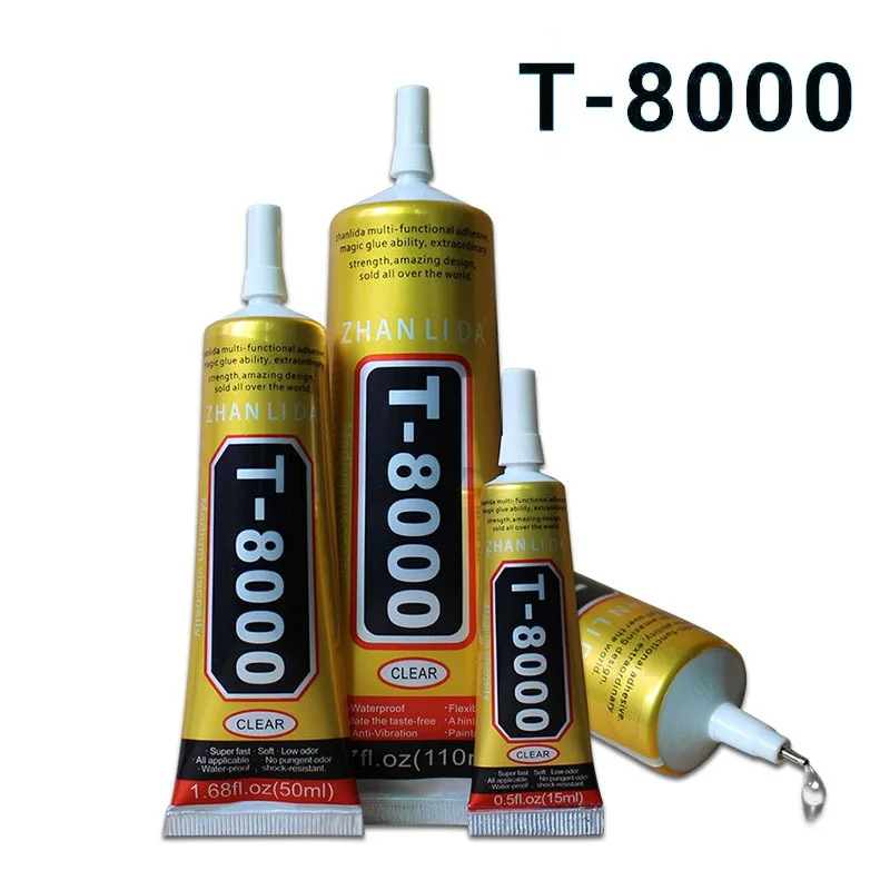 15/50/110ml T8000 Super Glue Clear Liquid Universal Glue Adhesive with Precision Applicator Jewelry Making Phone Repair Adhesive