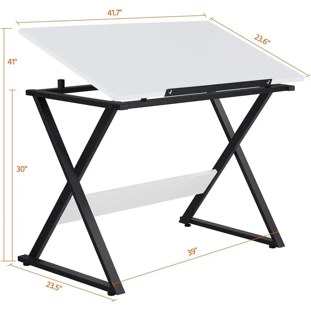 Drating Table or Artists Art Desk Ding Painting Studying Table w/ed Tabletop Art Crat Work Station or Adults Home Oice School Us view 3