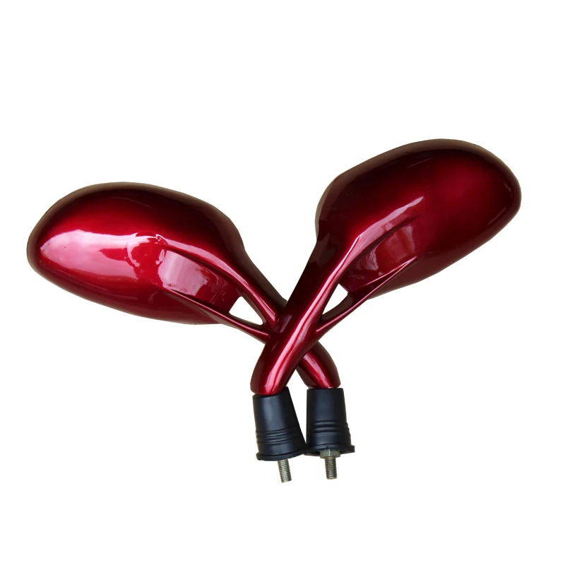 Motorcycle Side Mirrors for Kymco Haojue Suzuki Qingqi Honda Baotian Jonway 50cc-150cc Motorbikes 8mm Diameter Red Back Mirrors