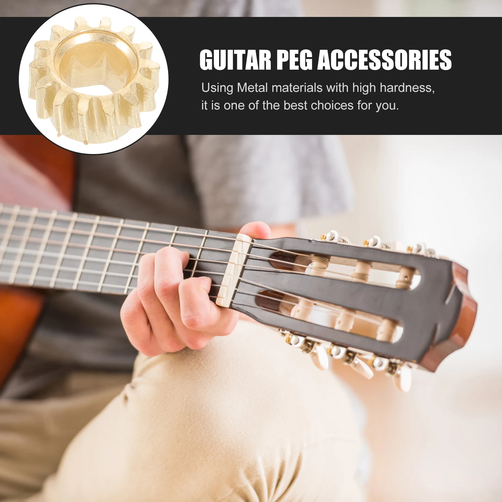 

12pcs Guitar Hexagonal Tuning Peg Gears Replacement Tuning Accessories For Electric Acoustic Guitar Durable